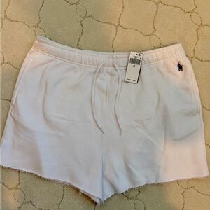 Polo Ralph Lauren Women’s White Fleece Drawstring Shorts NWT Size XL